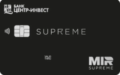 Кредитная карта Mir Supreme с льготным периодом от Центр-инвест